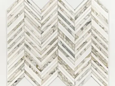 Calacatta Green Thin Chevron Waterjet