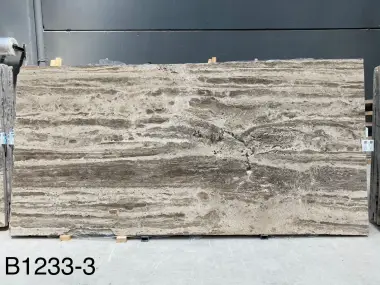 B1233 - 2 CM Silver Travertine Filled Polished