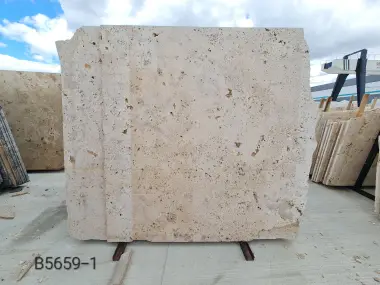 B5659 - 2 CM Light Travertine Crosscut Unfilled Raw