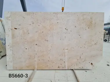 B5660 - 2 CM Light Travertine Crosscut Unfilled Raw