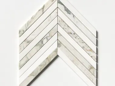 Calacatta Green Thin Chevron Waterjet