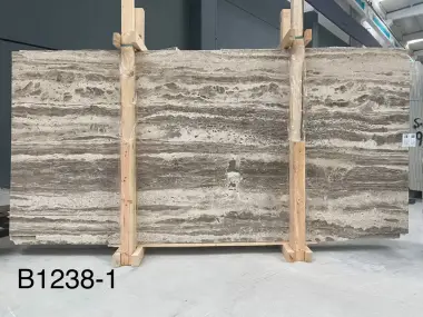B1238 - 2CM SILVER TRAVERTINE UNFILLED POLISHED