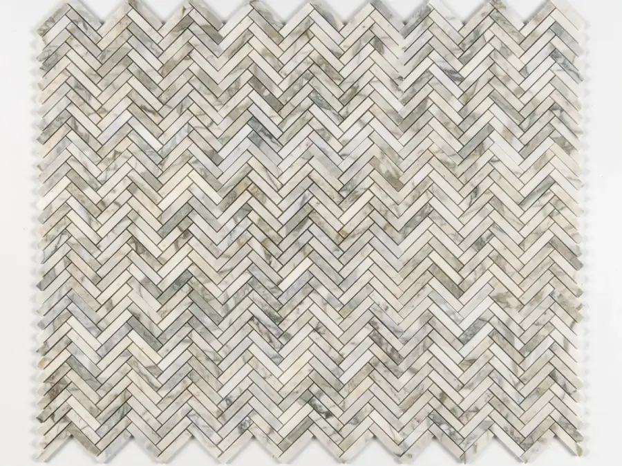 Calacatta Green Herringbone