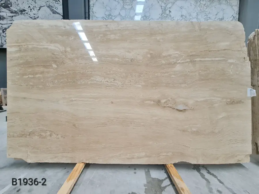 B1936 - 2 CM Veincut Travetine Filled Polished