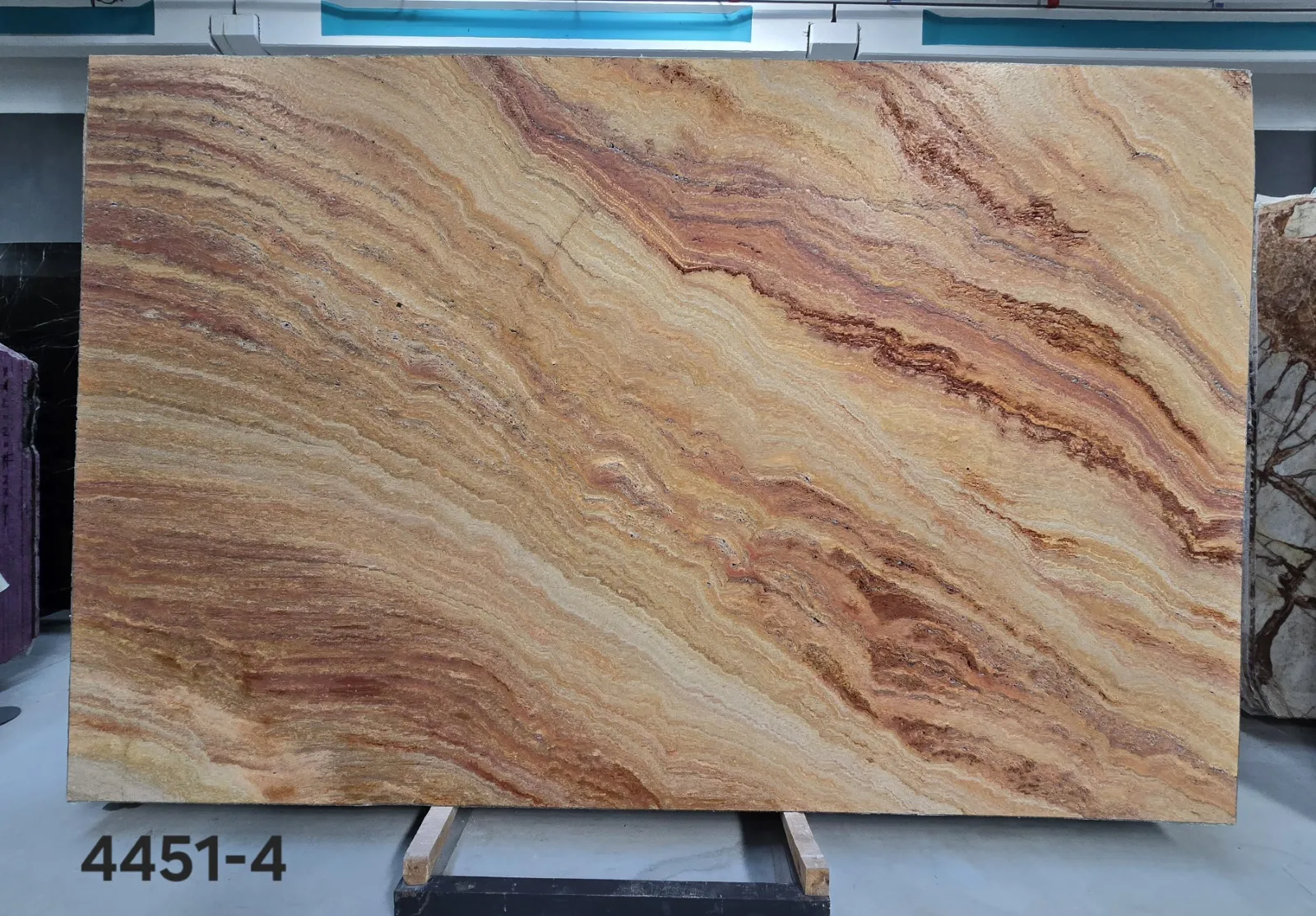4451 - 2 CM Autumn Travertine Unfilled Leather-Finished