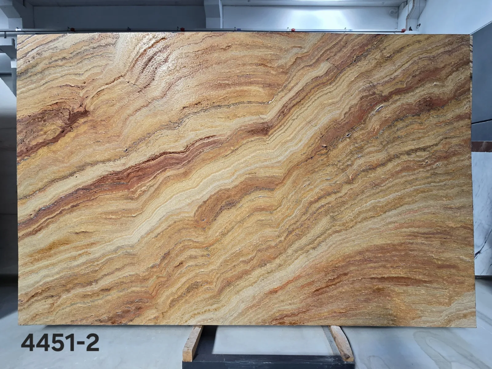 4451 - 2 CM Autumn Travertine Unfilled Leather-Finished
