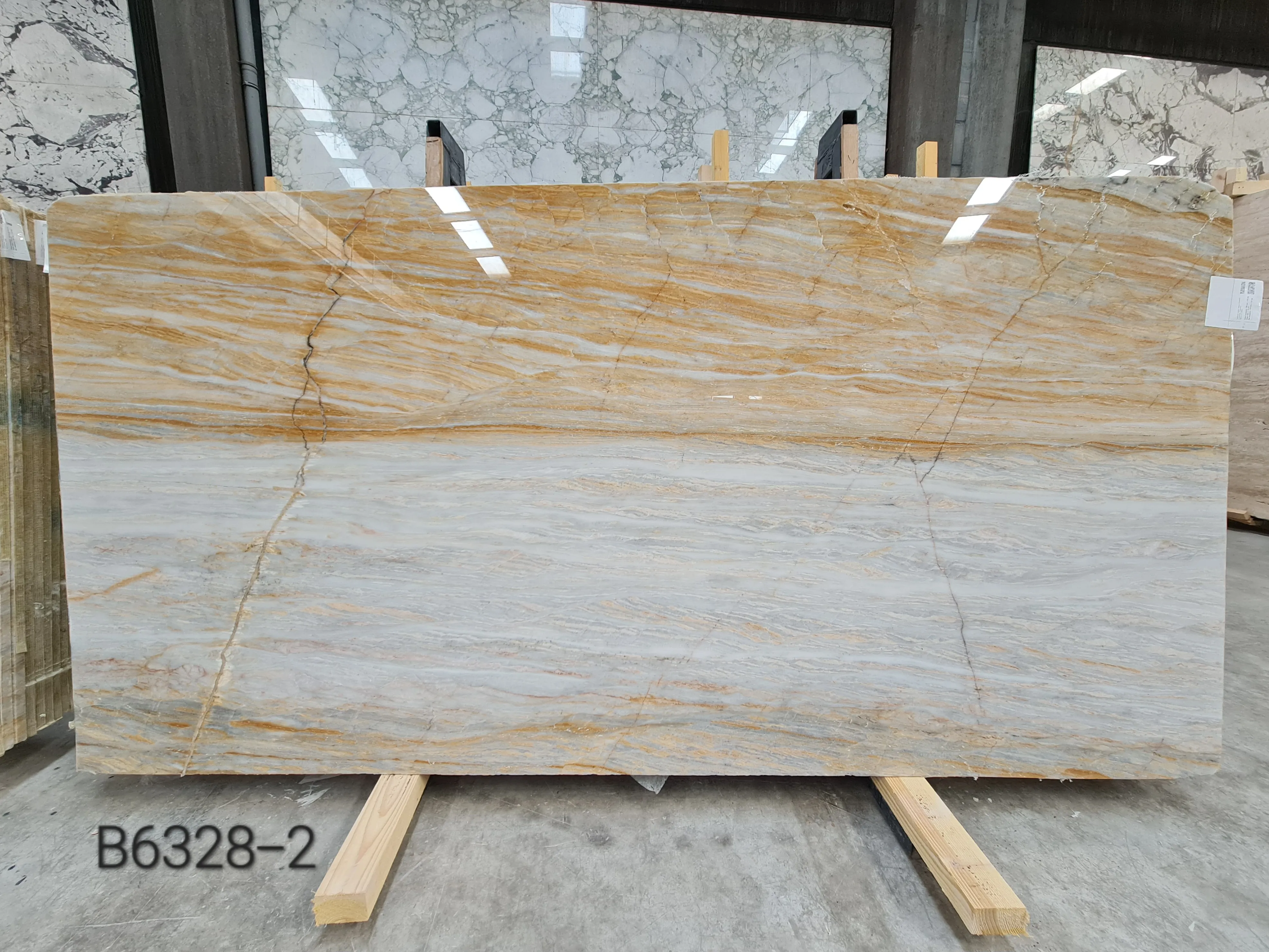 B6328 - 2 CM Giallo Zebrino Polished