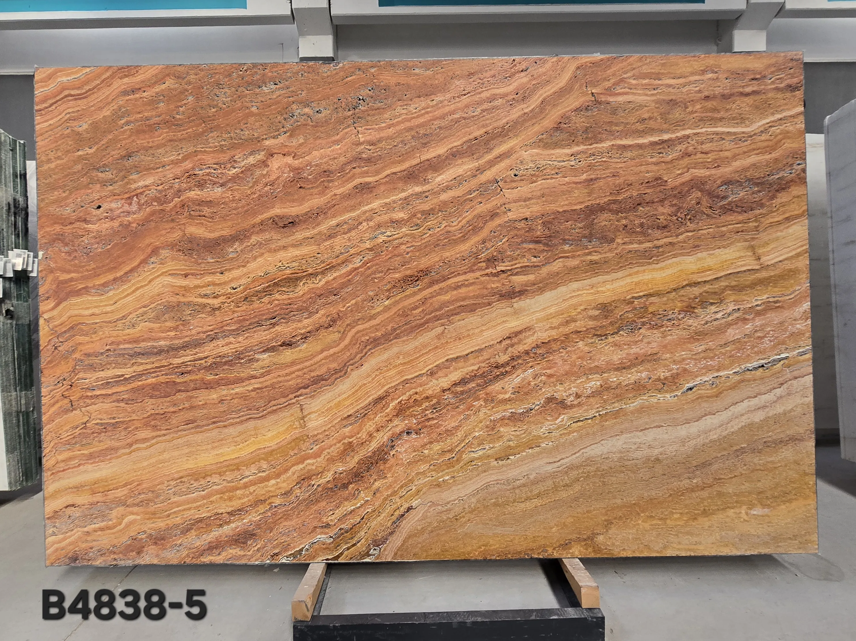 B4838 - 2 CM Autumn Travertine Leather-Finish