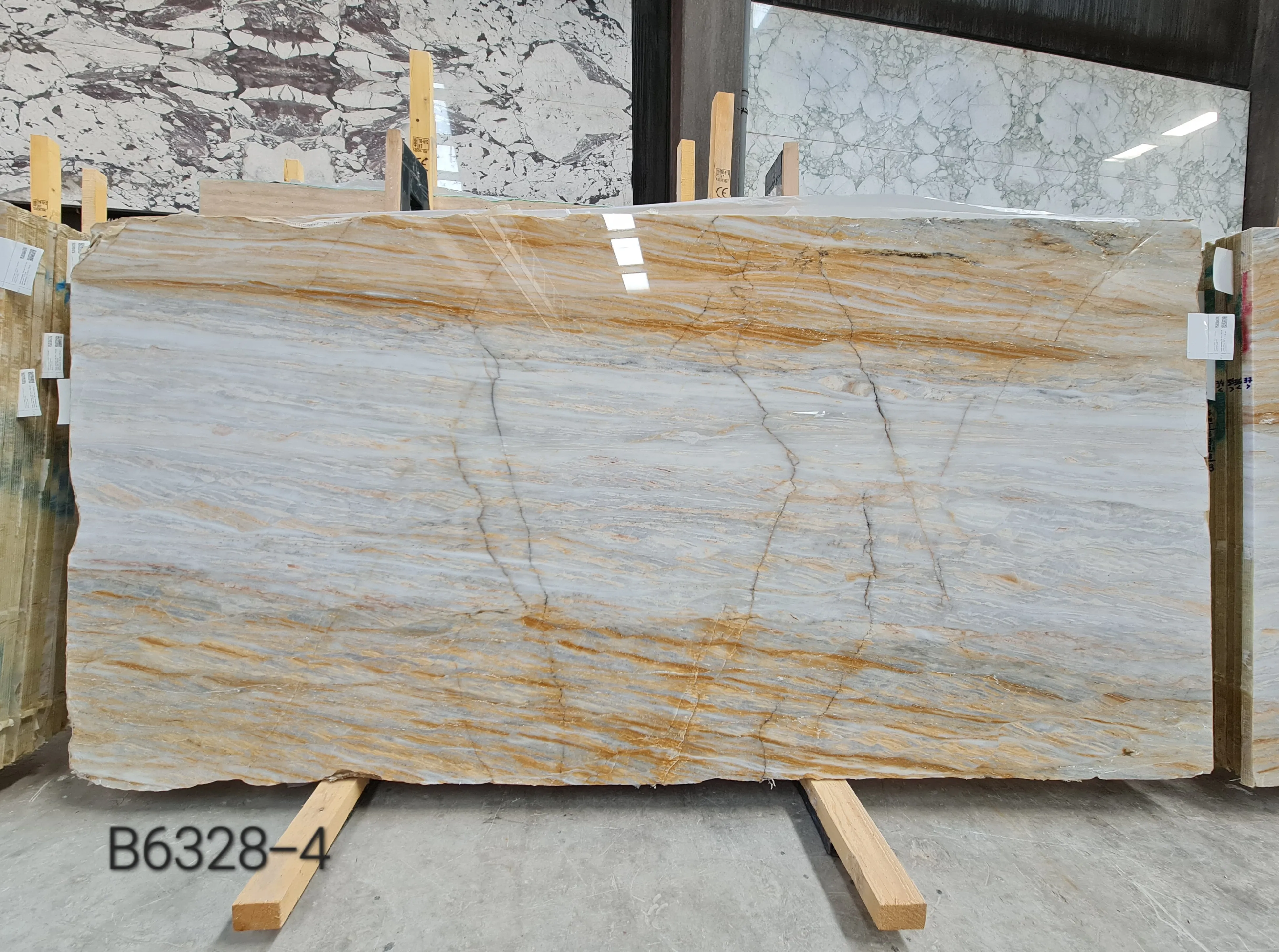 B6328 - 2 CM Giallo Zebrino Polished