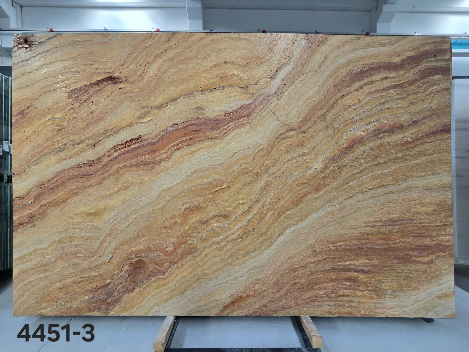 4451 - 2 CM Autumn Travertine Unfilled Leather-Finished