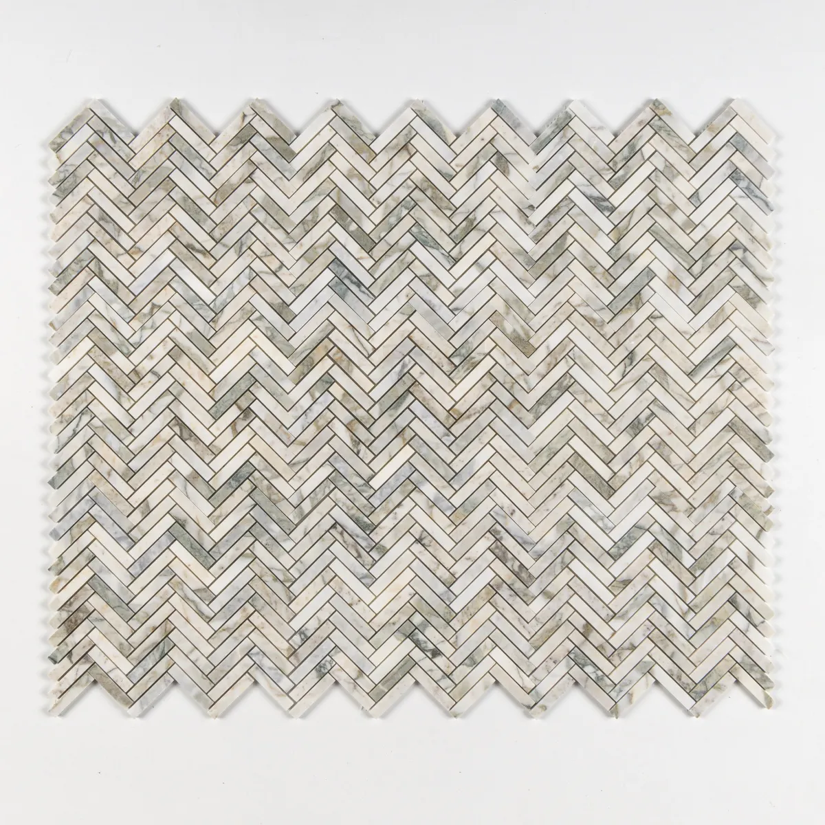 Calacatta Green Herringbone