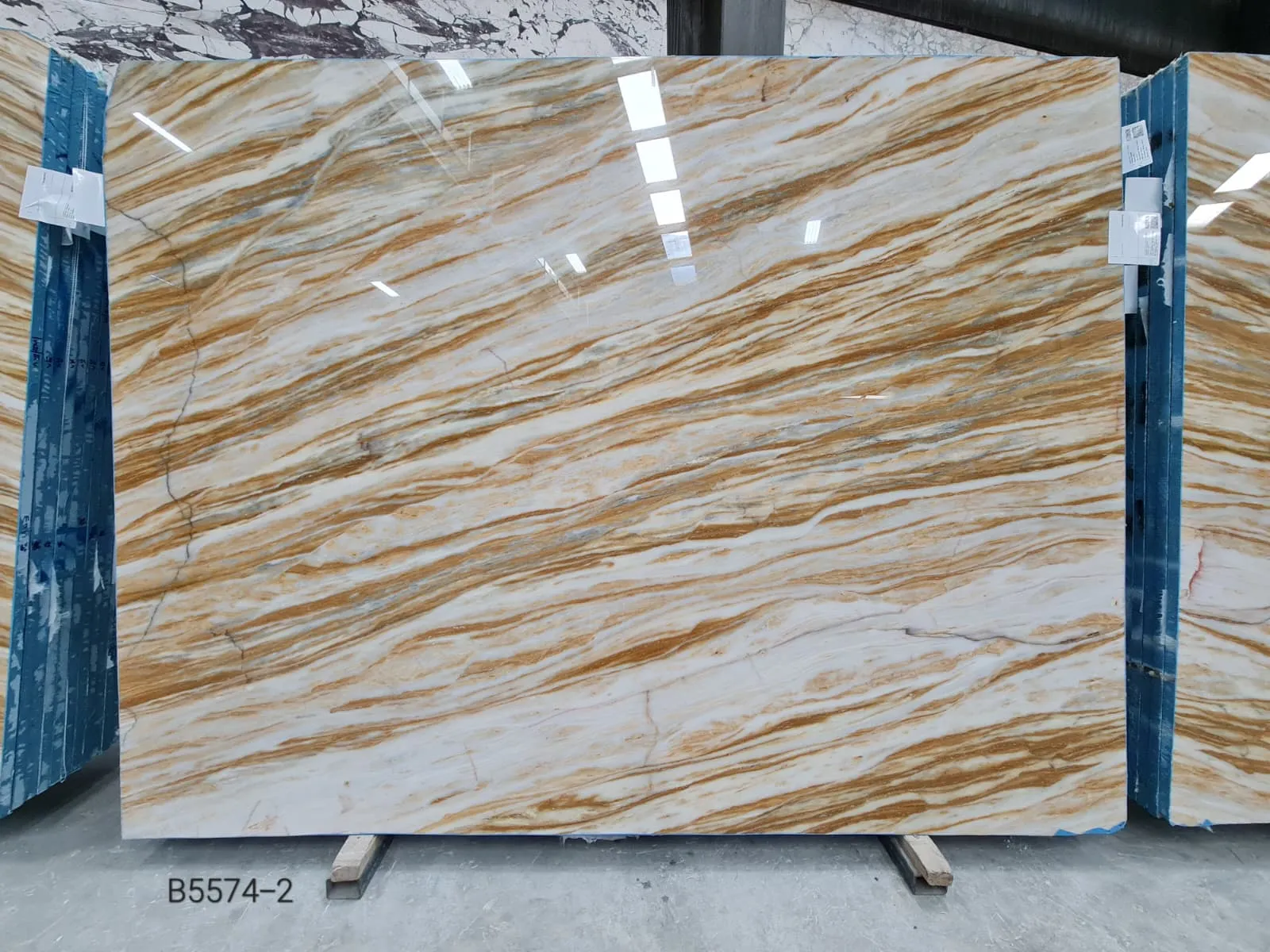 B5574 - 2 CM Giallo Zebrino Polished