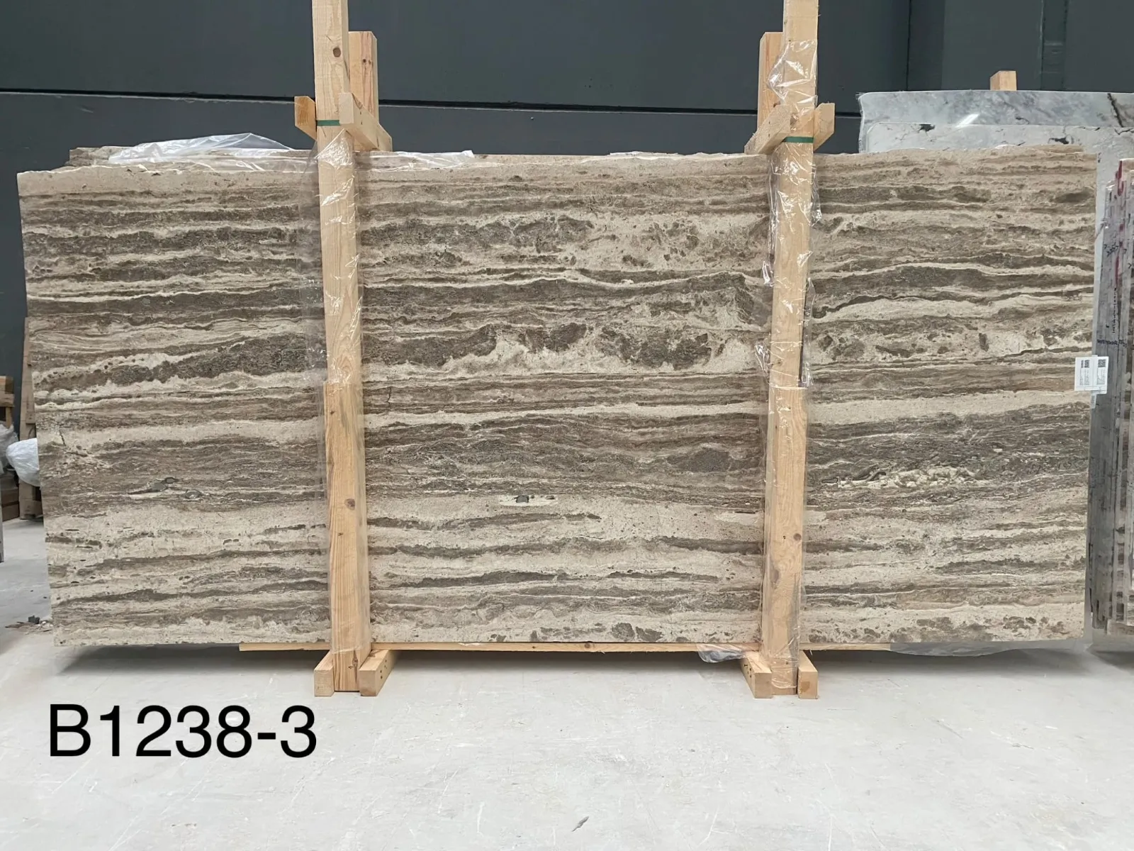 B1238 - 2 CM Silver Travertine Filled Polished