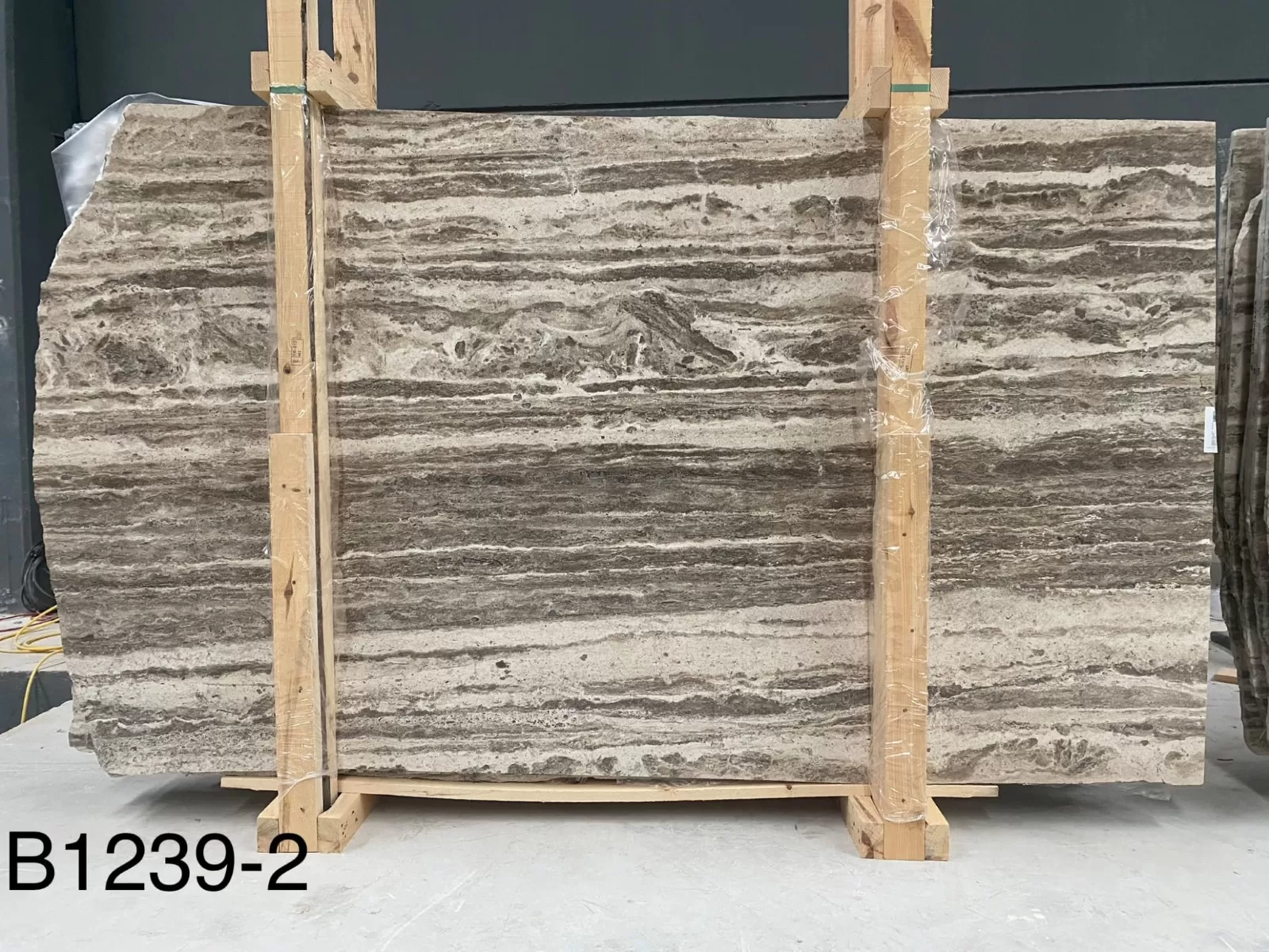 B1239 - 2CM SILVER TRAVERTINE UNFILLED POLISHED