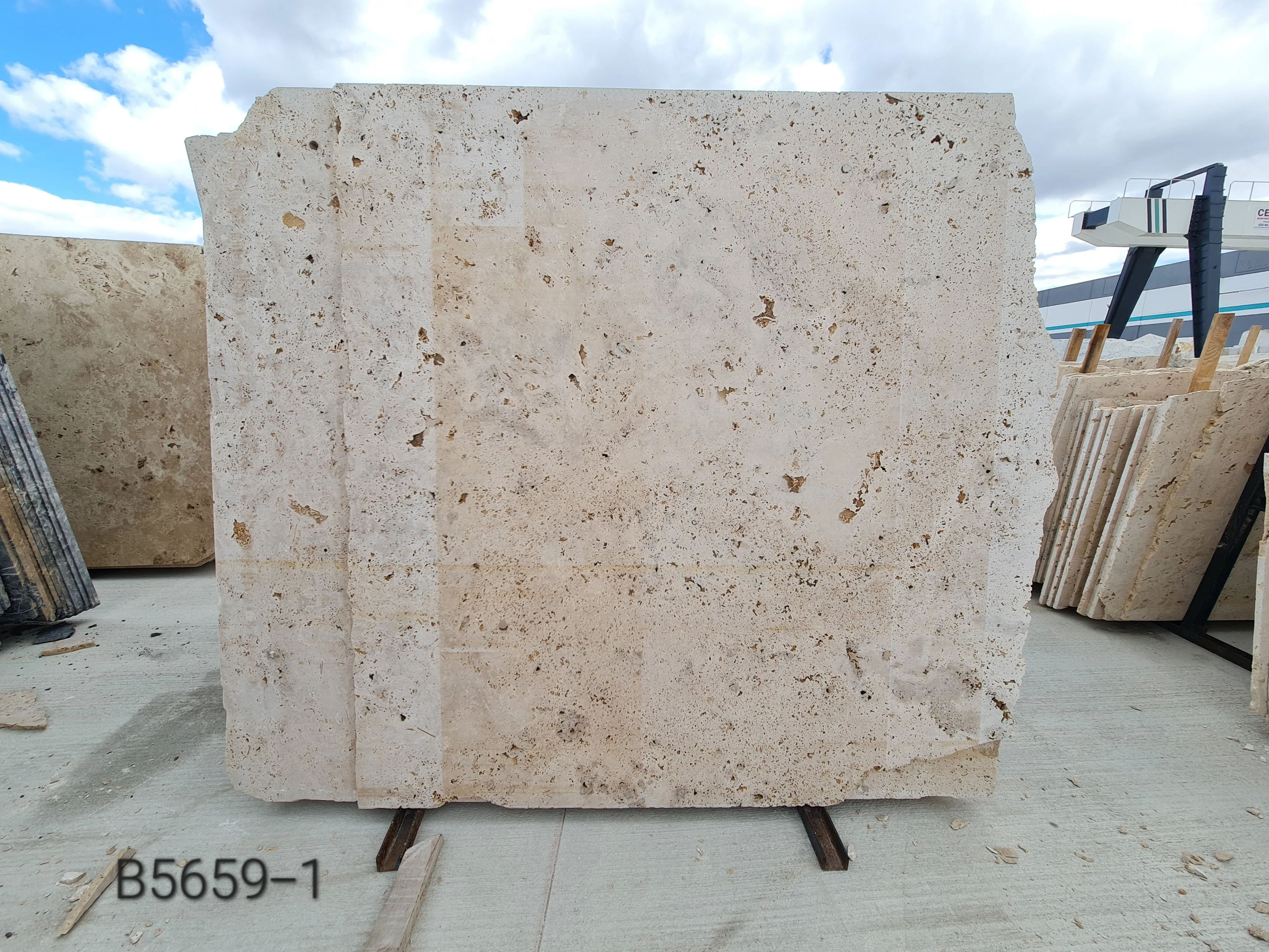B5659 - 2 CM Light Travertine Crosscut Unfilled Raw