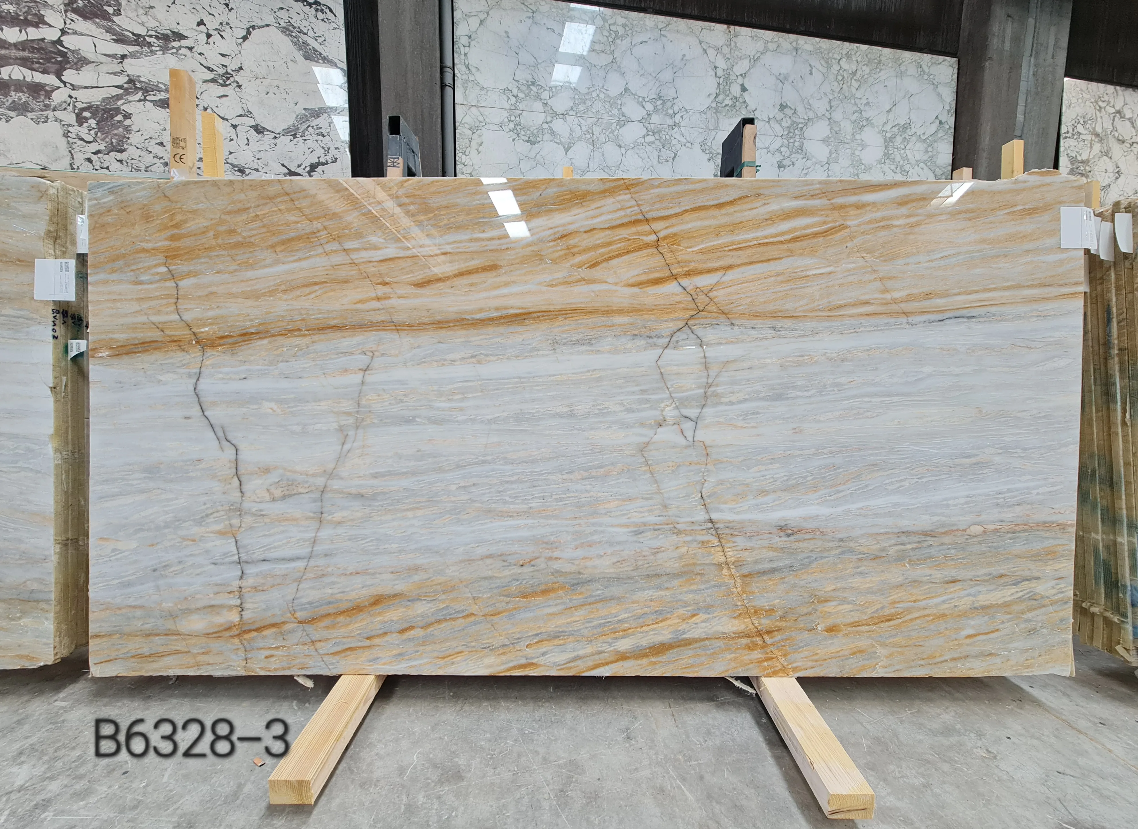 B6328 - 2 CM Giallo Zebrino Polished