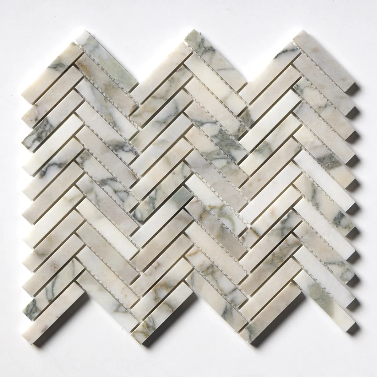 Calacatta Green Herringbone