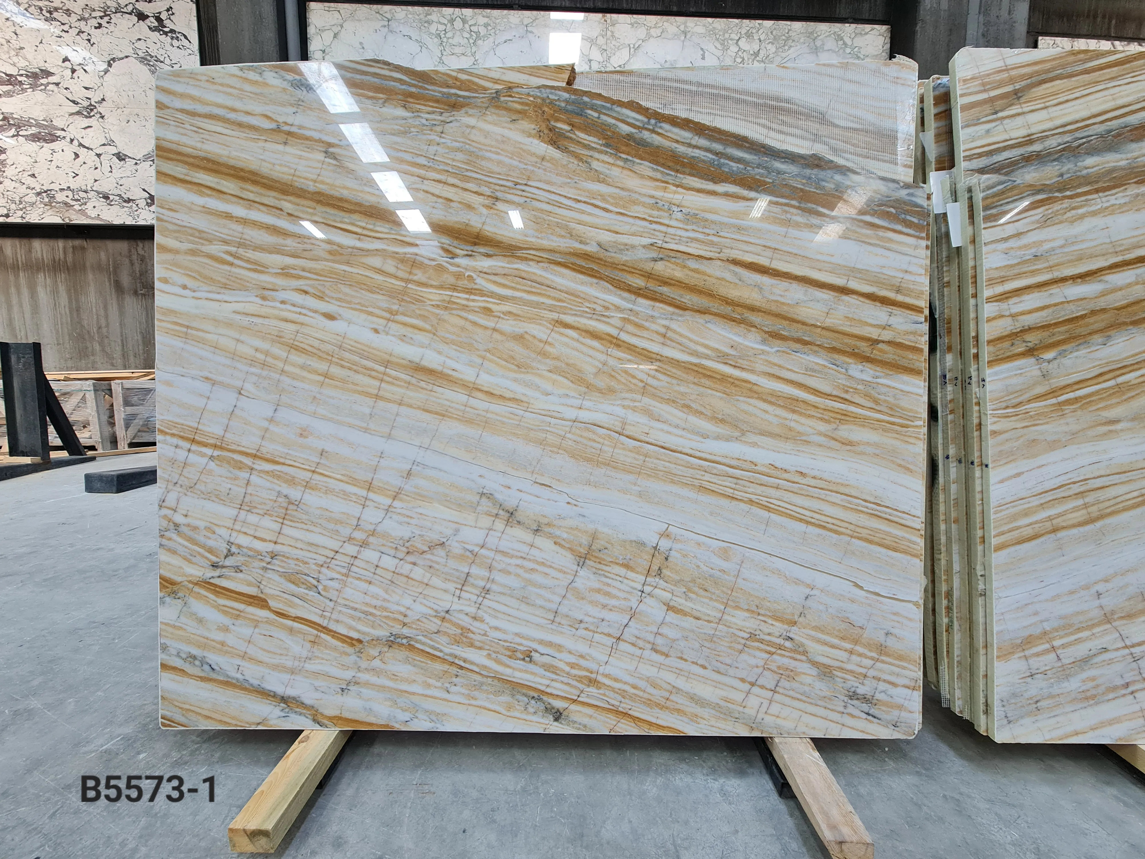 B5573 - 2 CM Giallo Zebrino Polished