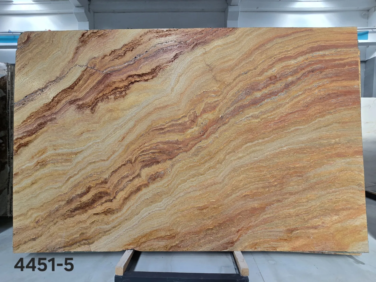 4451 - 2 CM Autumn Travertine Unfilled Leather-Finished