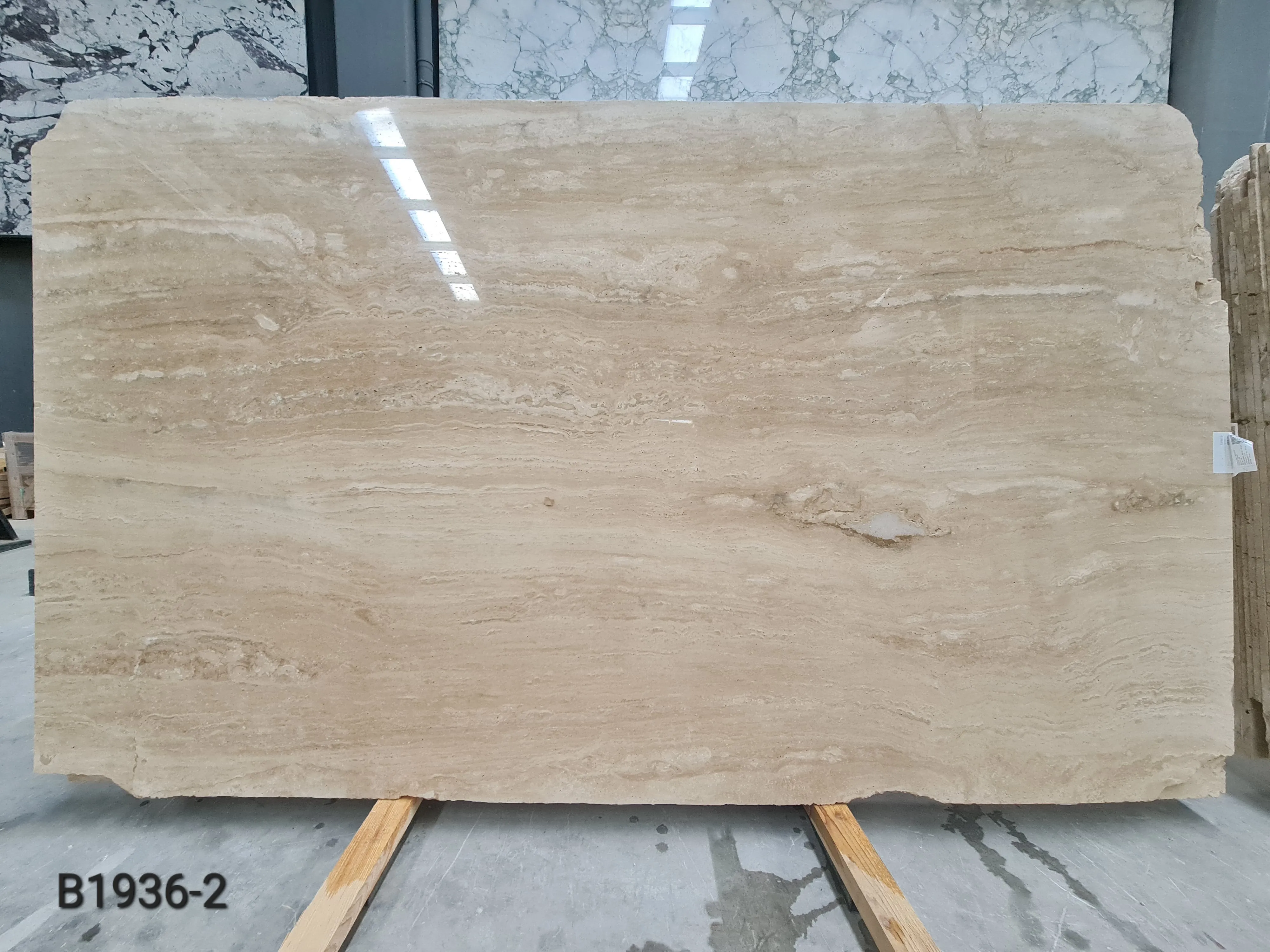 B1936 - 2 CM Veincut Travetine Filled Polished